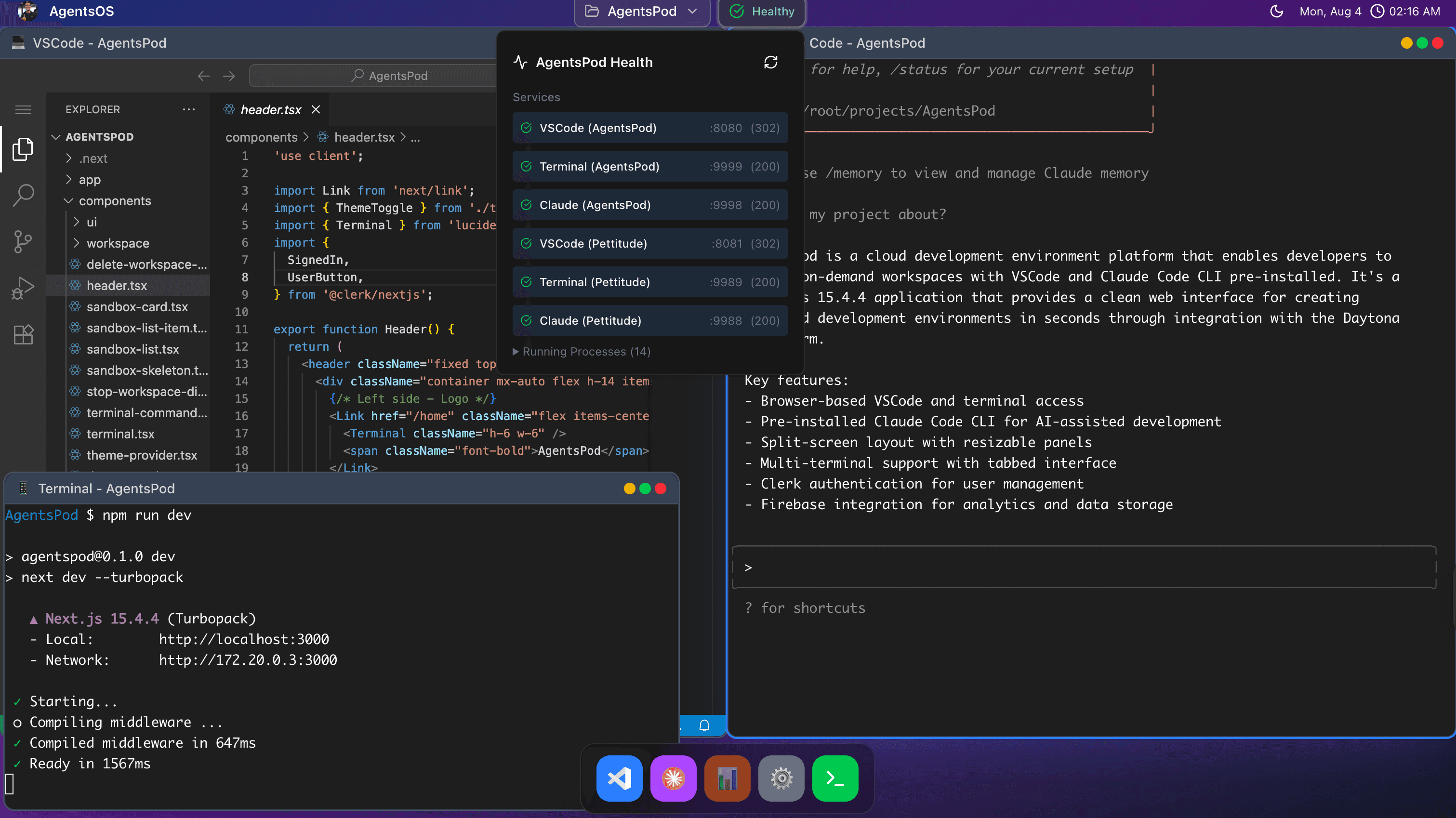 AgentsOS Desktop Interface